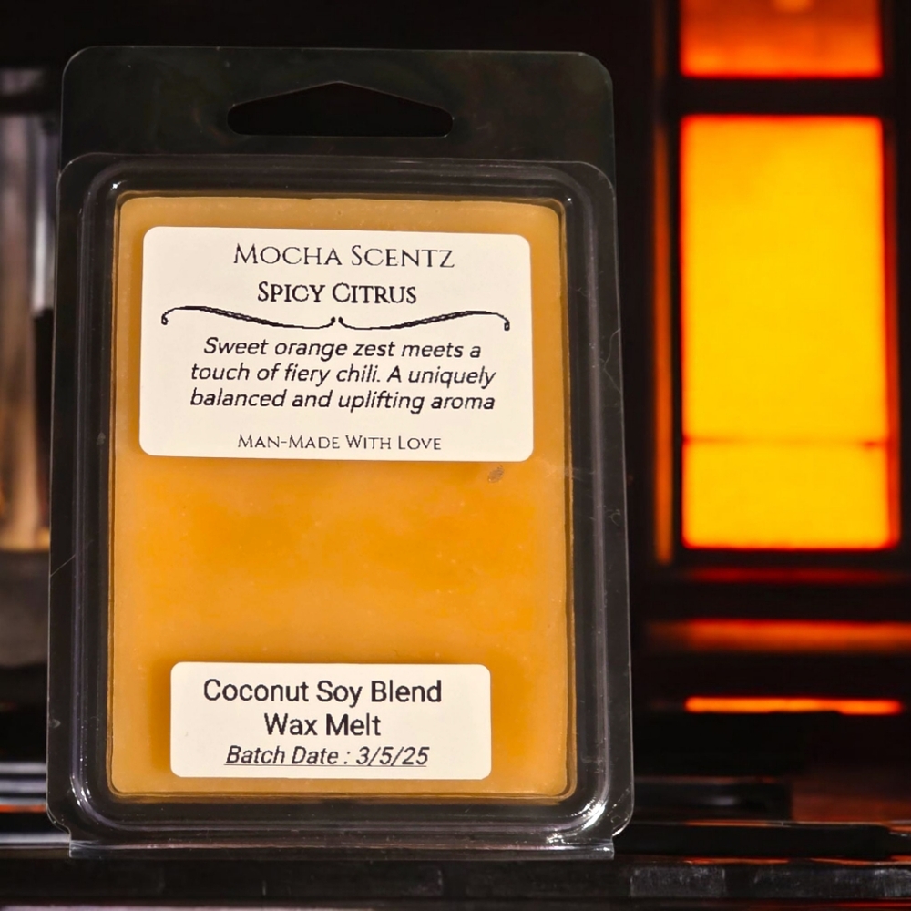 Handmade 2oz Spicy Citrus Coconut/Soy Wax Melt - Orange